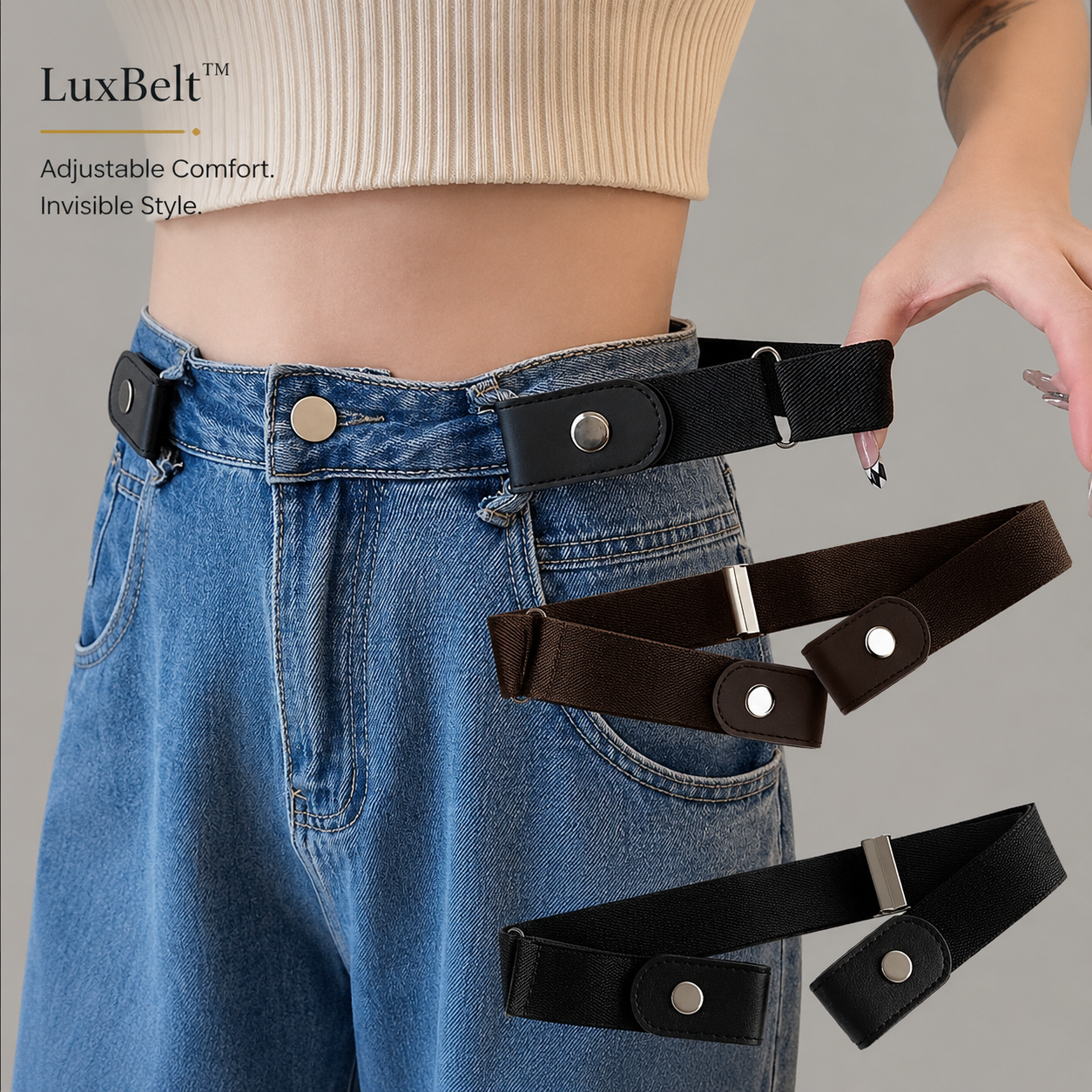 LuxBelt™ - Buckle-less Waist belt