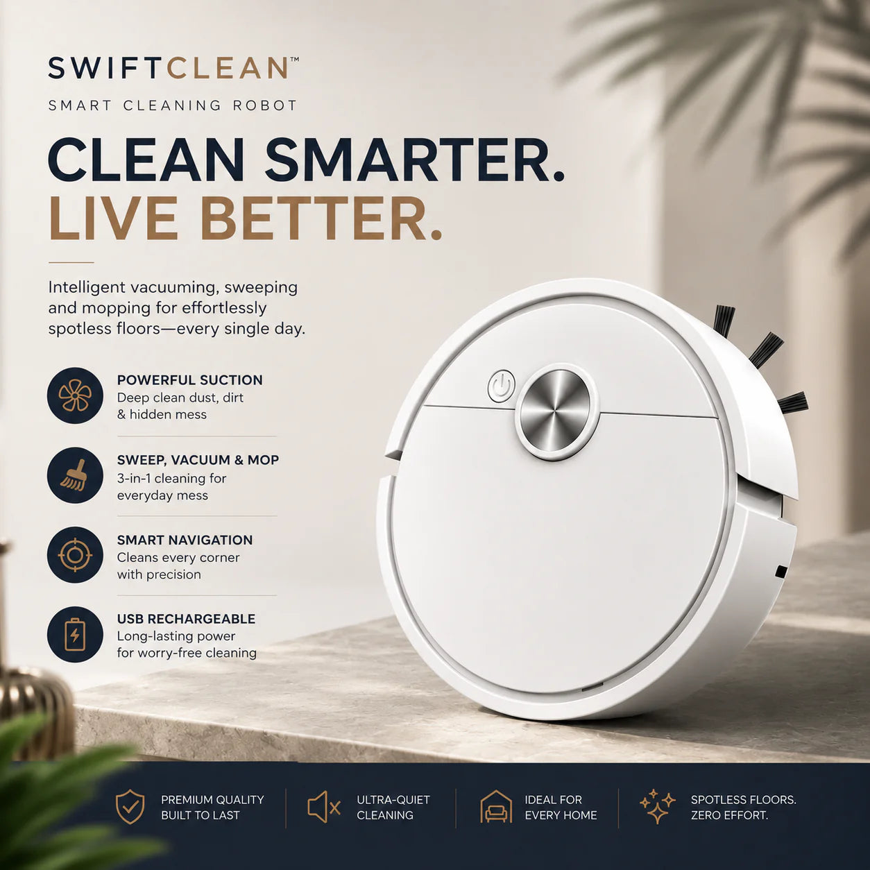 SwiftClean™ Mini Robot Vacuum