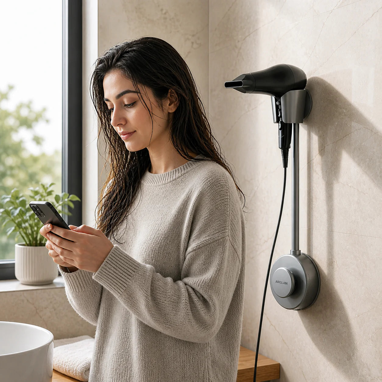 AirGlam™ Hands-Free Hair Dryer Holder
