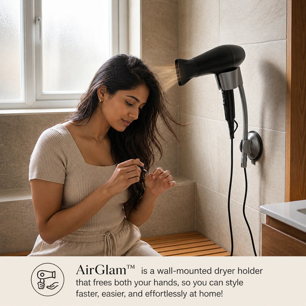 AirGlam™ Hands-Free Hair Dryer Holder