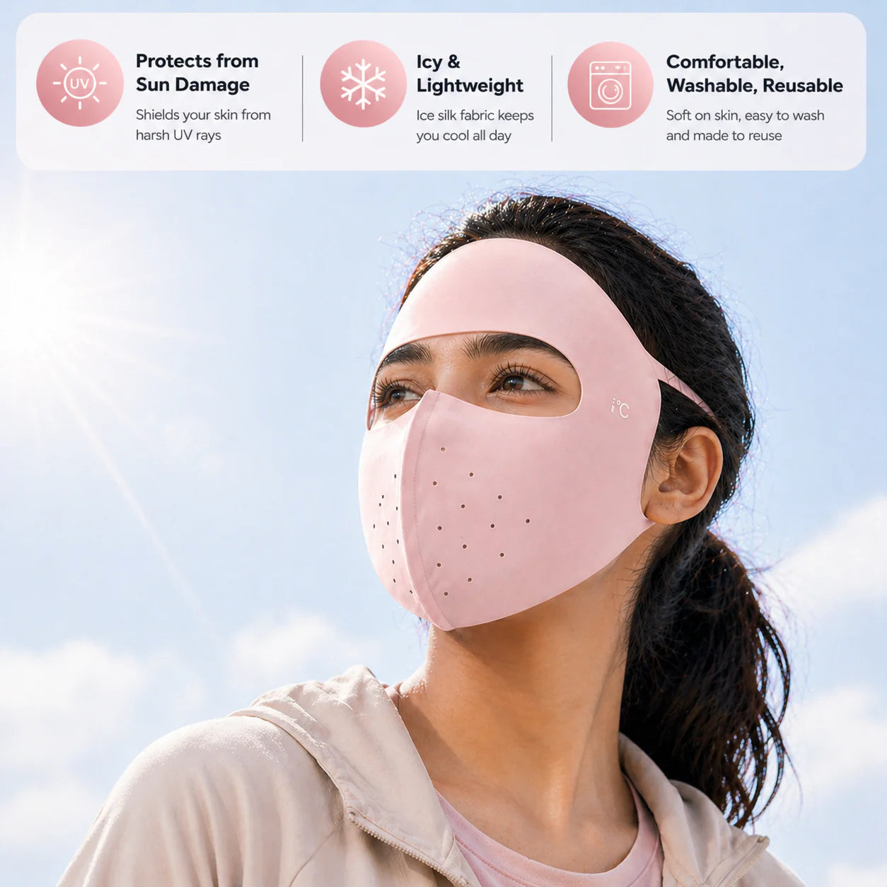 SunShield™ Ice Silk Face Mask