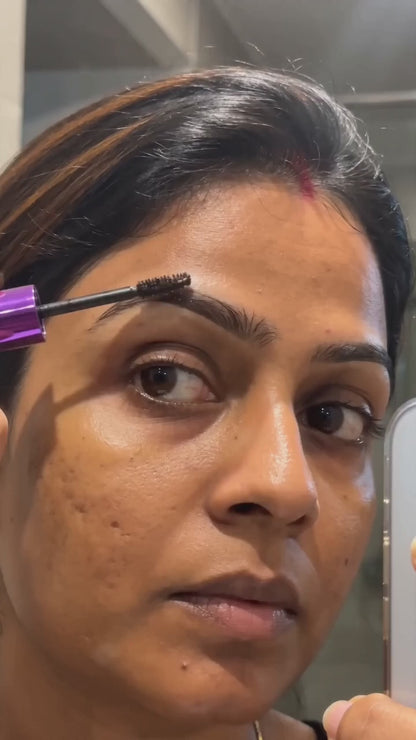 Real customer applying BrowStay peel-off brow tint